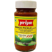Priya Mango Pickle With Garlic Extra Hot - 300 Gm (10.6 Oz)